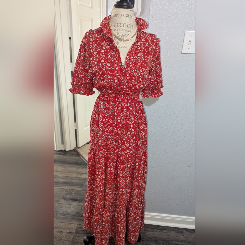 Floral Red Maxi Dress